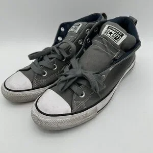 Converse All Star Men’s High-Top Leather Dark Gray Sneakers - 8.5 Men main image 3